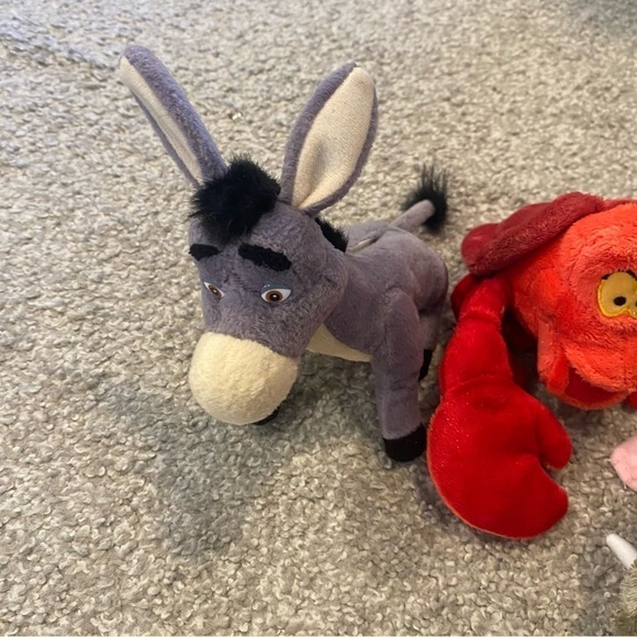 Vintage Plush Bundle Sebastian Little Mermaid Shrek Donkey Ice Age Scrat - Picture 5 of 8